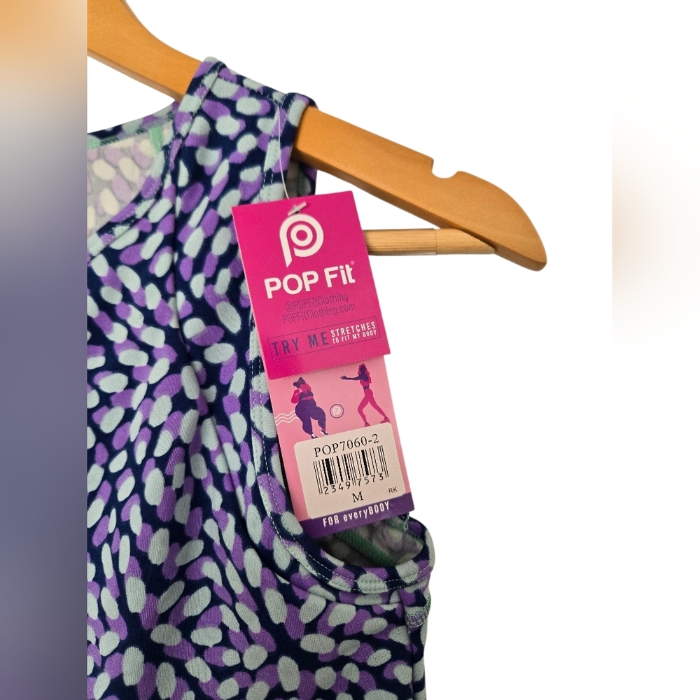 POP Fit Women's Vibrant Purple Crop Top And Leggings Set Size Medium - Picture 3 of 6